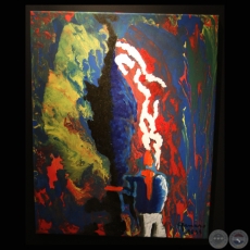 BANDERA BAJO FUEGO, 2011 (Técnica mixta de GENARO RIERA)